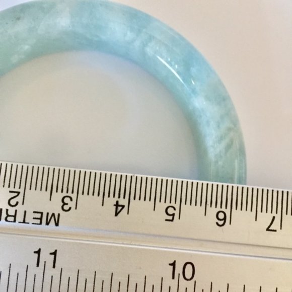 NWOT Natural Blue Aquamarine Crystal Bangle 56mm - Picture 16 of 16